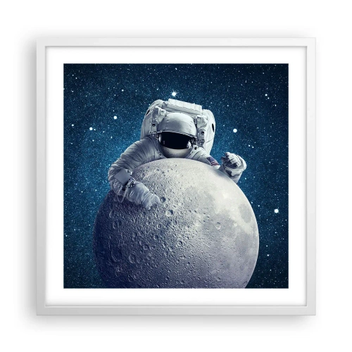 Plakat w białej ramie - Kosmiczny żartowniś - 50x50 cm