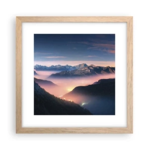 Plakat w ramie jasny dąb - Światło w dolinach - 30x30 cm