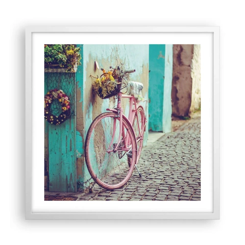 Plakat w białej ramie - Zaraz wracam - 50x50 cm
