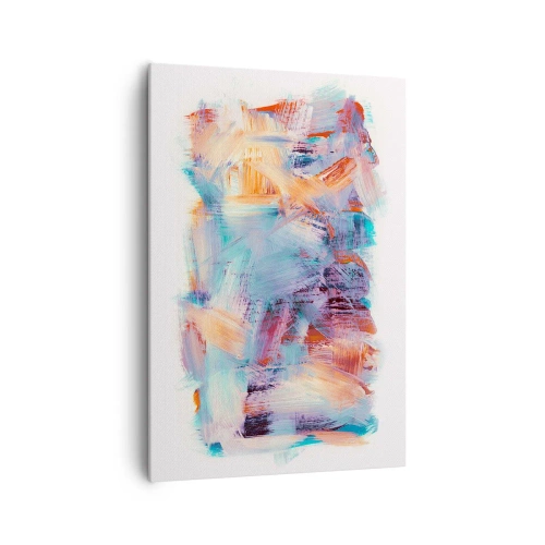 Obraz na płótnie - Kolorowe pociągnięcia pędzla w abstrakcyjnej kompozycji - 70x100cm - Kolorowy bałagan - Nowoczesna dekoracja ścienna do salonu i sypialni ARTTOR
