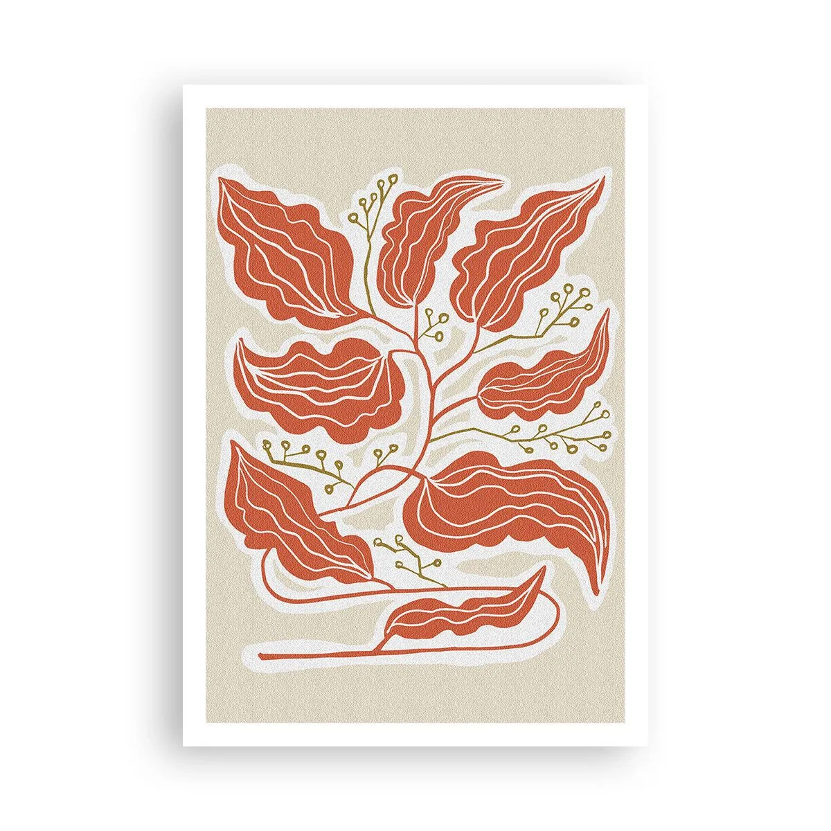 Plakat - Ludowo i koralowo - 70x100 cm