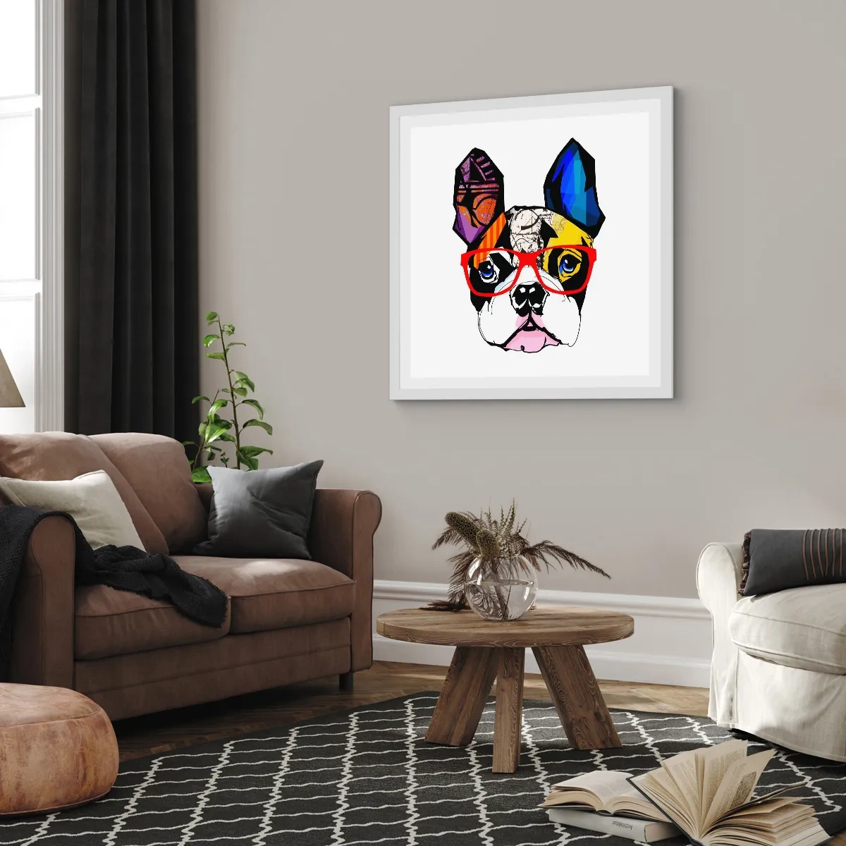 Plakat w białej ramie - Intelektualista - 30x30 cm