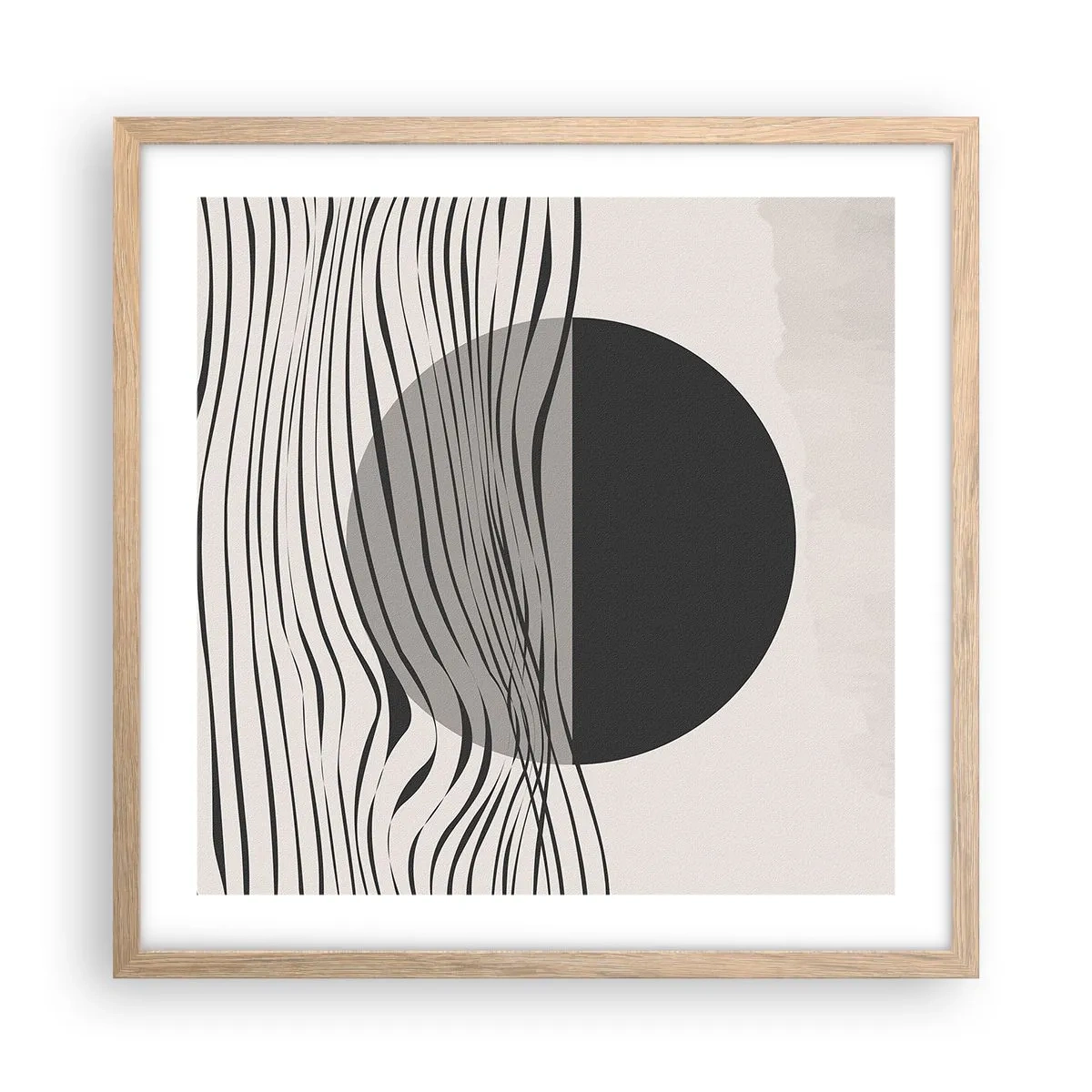 Plakat w ramie jasny dąb - Kompozycja połowiczna - 50x50 cm