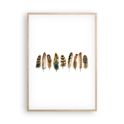 Plakat w ramie jasny dąb - Pierzasta wariacja - 70x100 cm