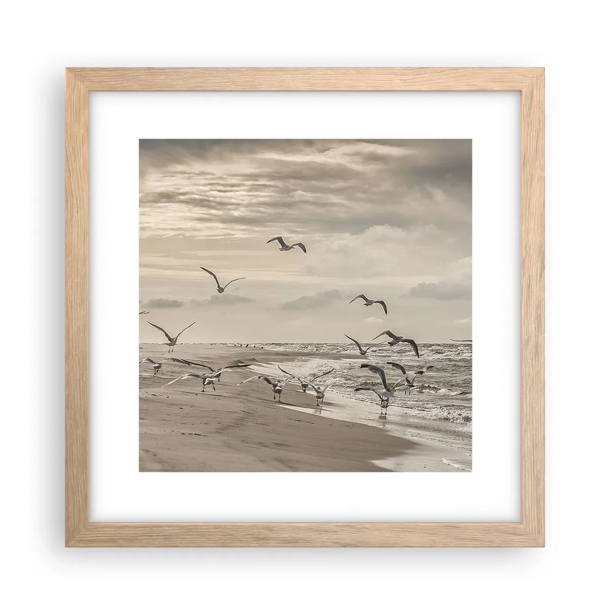 Plakat w ramie jasny dąb - Morza szum, ptaków śpiew - 30x30 cm