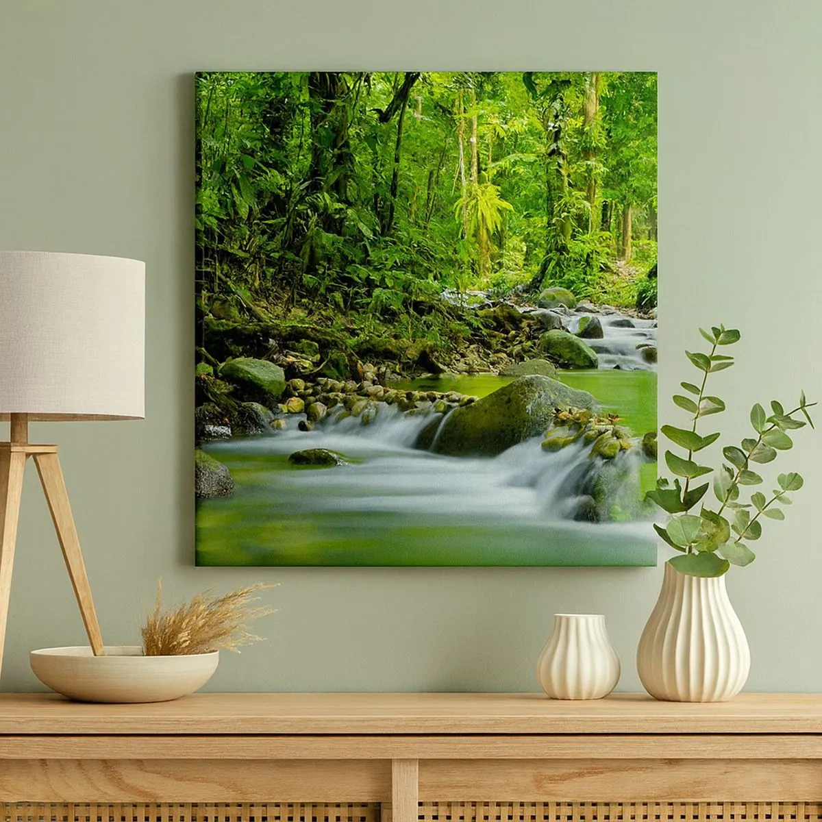 Obraz na płótnie - Popłynąć w morzu zieleni - 30x30 cm