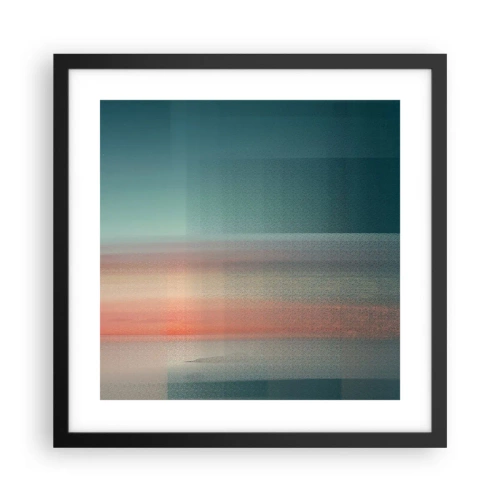 Plakat w czarnej ramie - Abstrakcja: fale światła - 40x40 cm