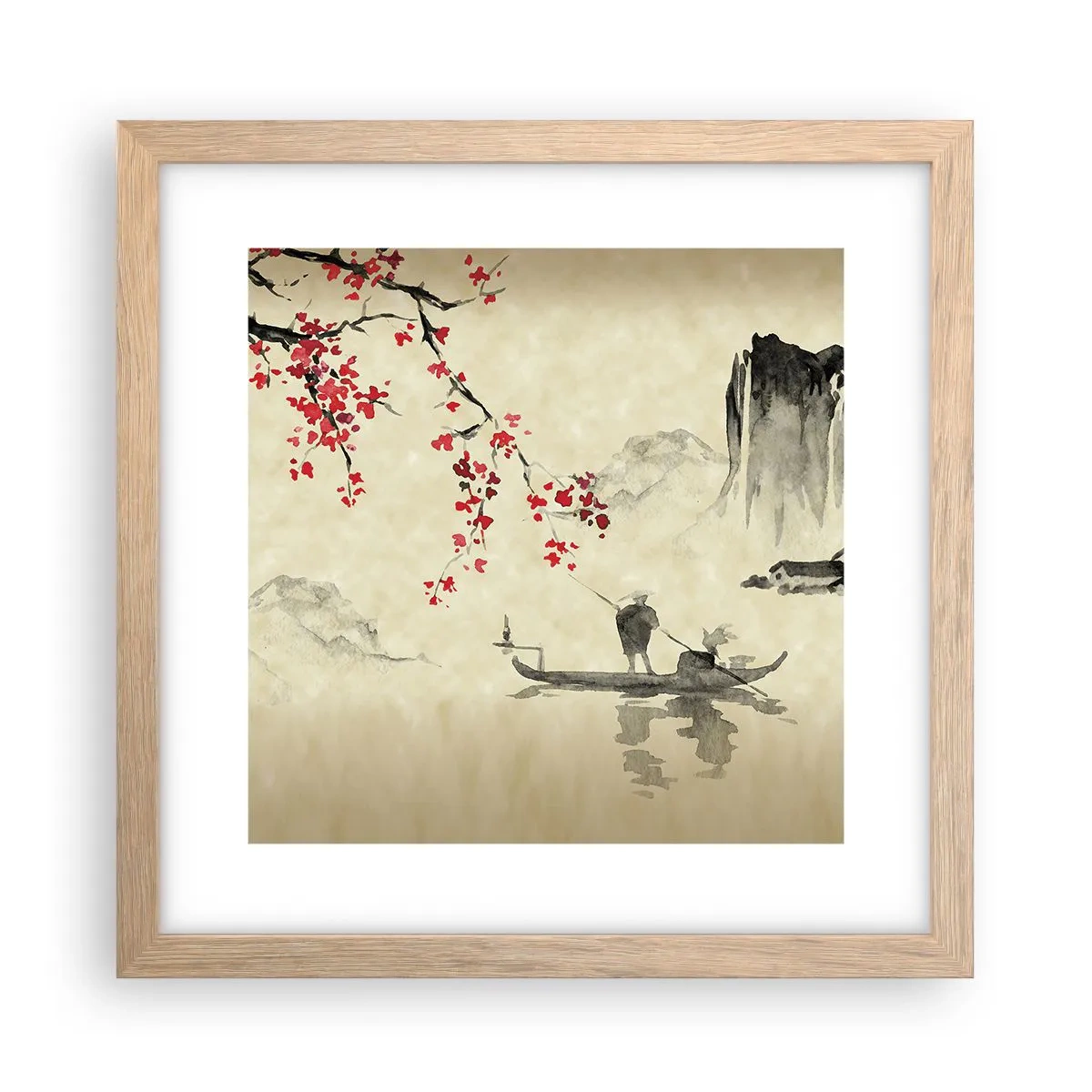 Plakat w ramie jasny dąb - W kraju kwitnącej wiśni - 30x30 cm
