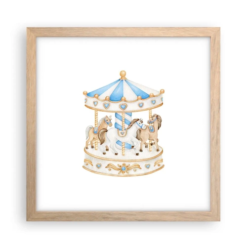 Plakat w ramie jasny dąb - Słodkie dzieciństwo - 30x30 cm