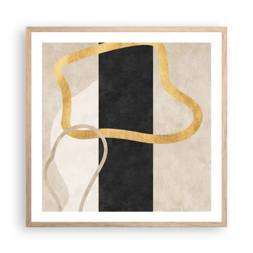 Plakat w ramie jasny dąb - Kształty zapętlone - 60x60 cm