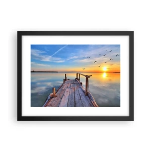 Plakat w czarnej ramie - Iść przed siebie ku słońcu - 40x30 cm
