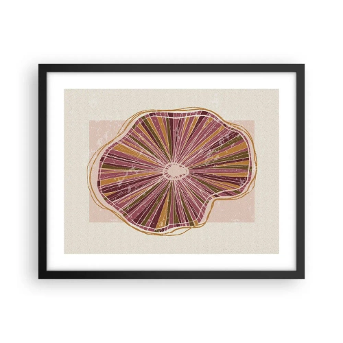 Plakat w czarnej ramie - Abstrakcja promienista - 50x40 cm