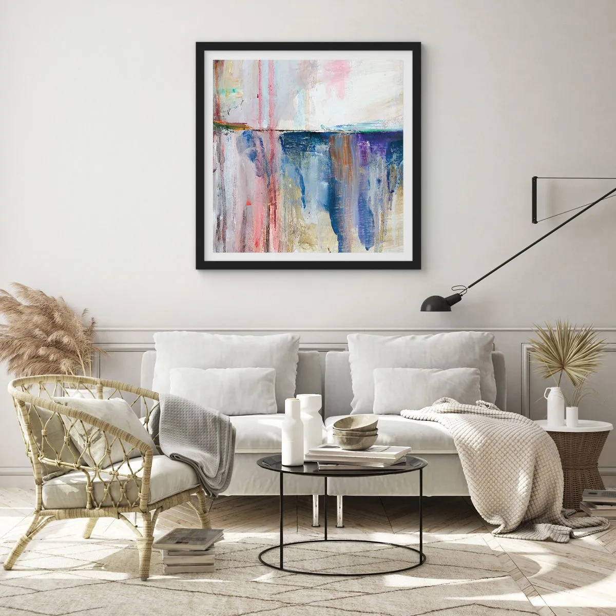Plakat w czarnej ramie - Barwne wrażenia i skojarzenia - 40x40 cm