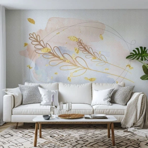 Fototapeta Premium Canvas - Złoty podmuch - Jasny, Minimalistyczny, Nowoczesny - 400x280 cm