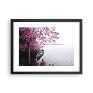 Plakat w czarnej ramie - W różowej ciszy - 40x30 cm