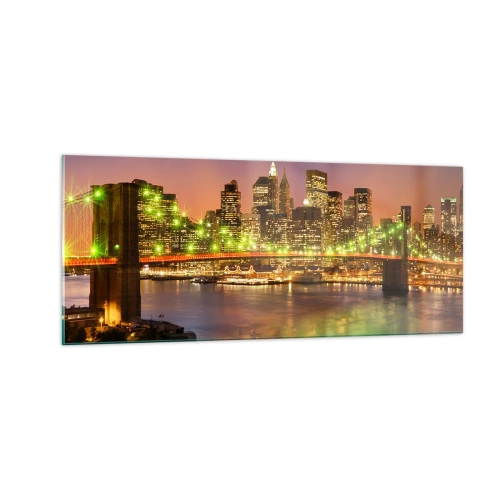 Obraz na szkle - Tu światło nigdy nie gaśnie - 100x40 cm