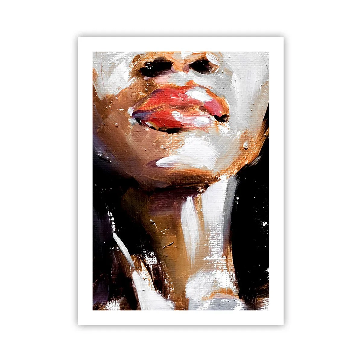 Plakat - Abstrakcyjny portret kobiety z czerwonymi ustami - 50x70cm - Duma bez uprzedzeń - Nowoczesna dekoracja ścienna do salonu, kuchni i sypialni ARTTOR