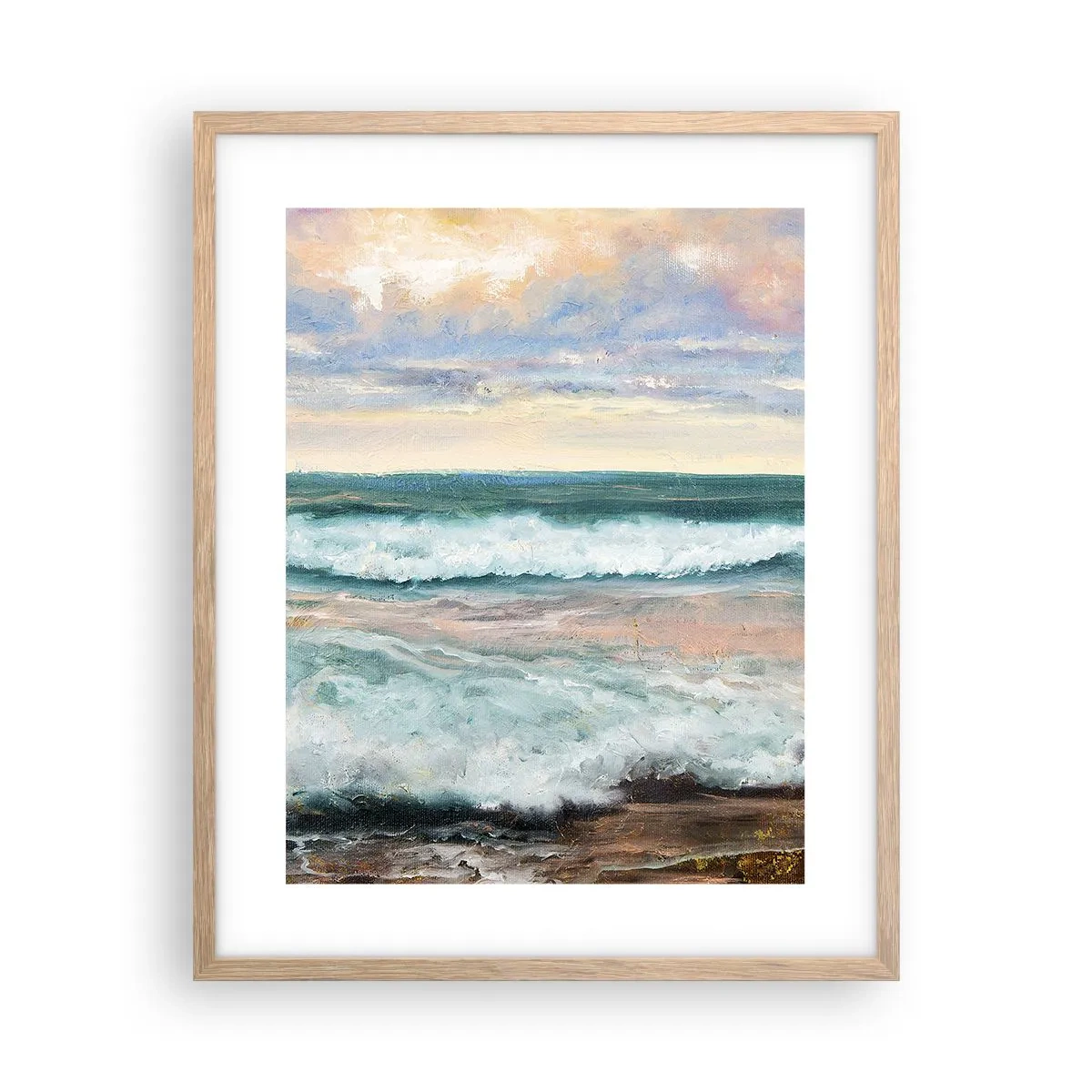 Plakat w ramie jasny dąb - Tutaj wygładzisz duszę - 40x50 cm