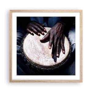 Plakat w ramie jasny dąb - Żyj w swoim rytmie - 50x50 cm