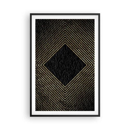 Plakat w czarnej ramie - Geometria w stylu glamour - 61x91 cm