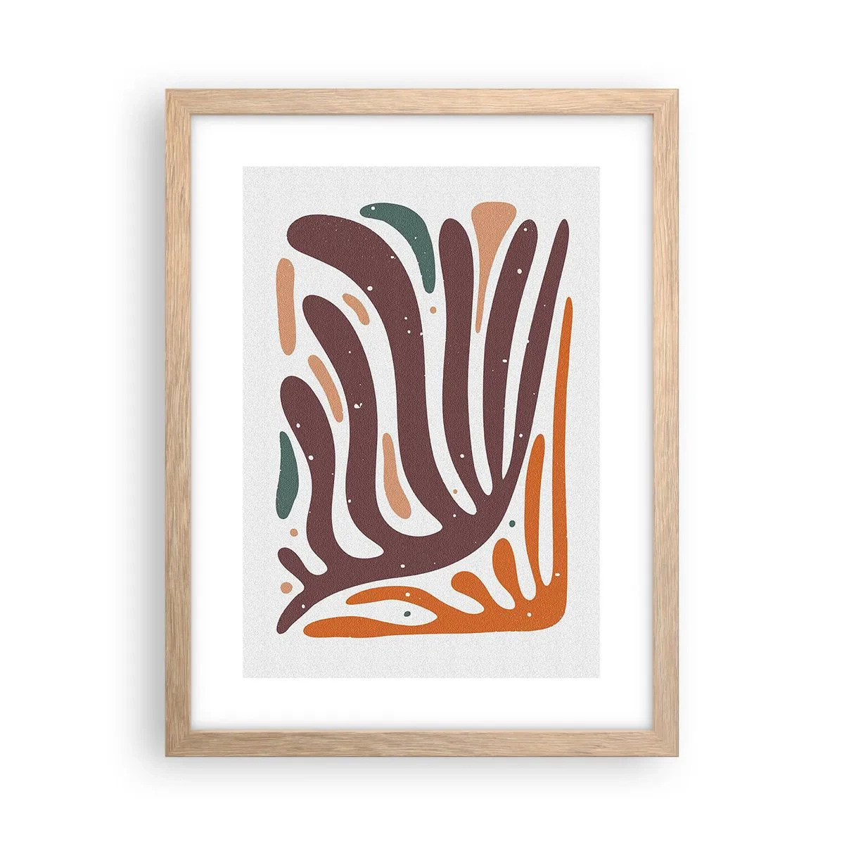 Plakat w ramie jasny dąb - Kompozycja organiczna promienista - 30x40 cm