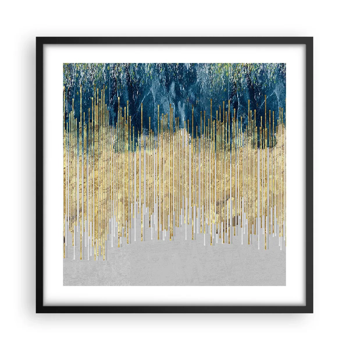 Plakat w czarnej ramie - Wyzłocona granica - 50x50 cm