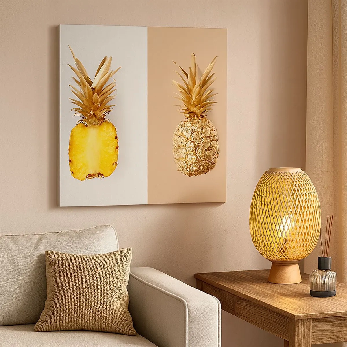 Obraz na płótnie - Ananas dla nas - 30x30 cm