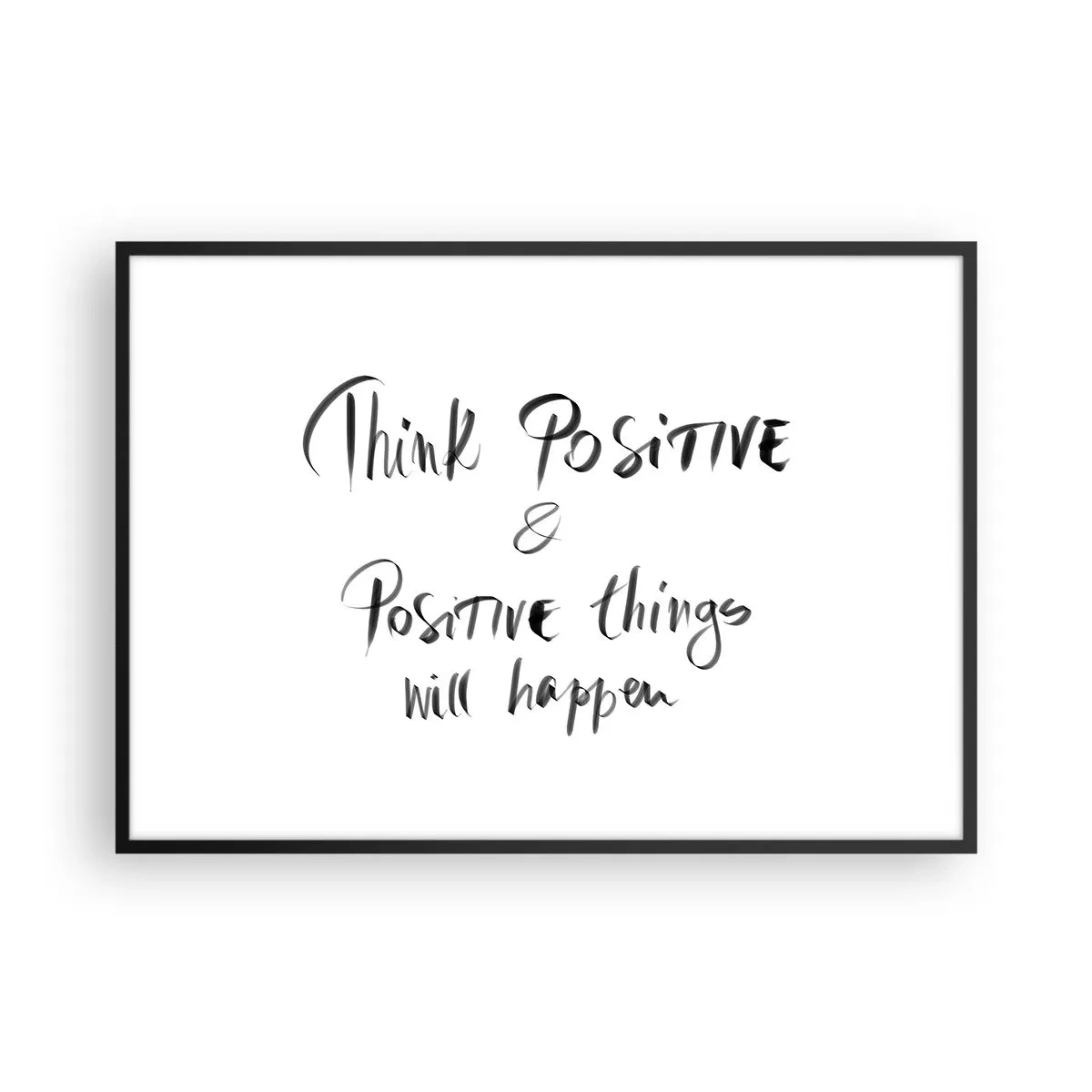 Plakat w czarnej ramie - Inspirujący napis w czerni na białym tle - 100x70cm - Jak żyć? - Nowoczesna dekoracja ścienna do salonu i sypialni ARTTOR