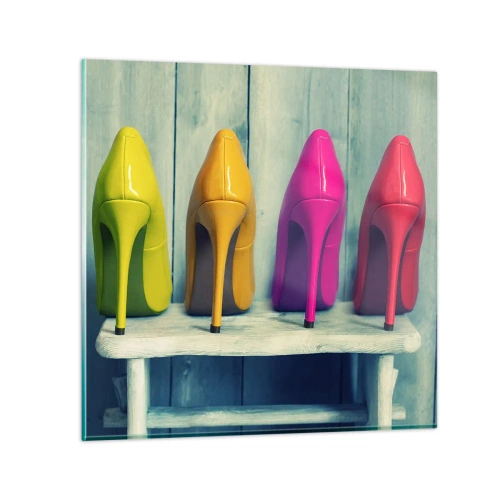 Obraz na szkle - Spacerem po tęczy - 50x50 cm