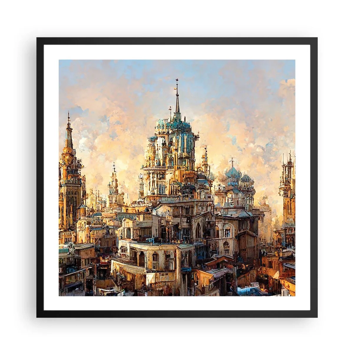 Plakat w czarnej ramie - Miasto miast - 60x60 cm