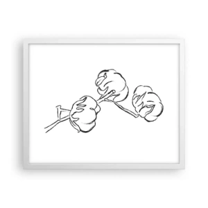 Plakat w białej ramie - Bawełniany puch - 50x40 cm