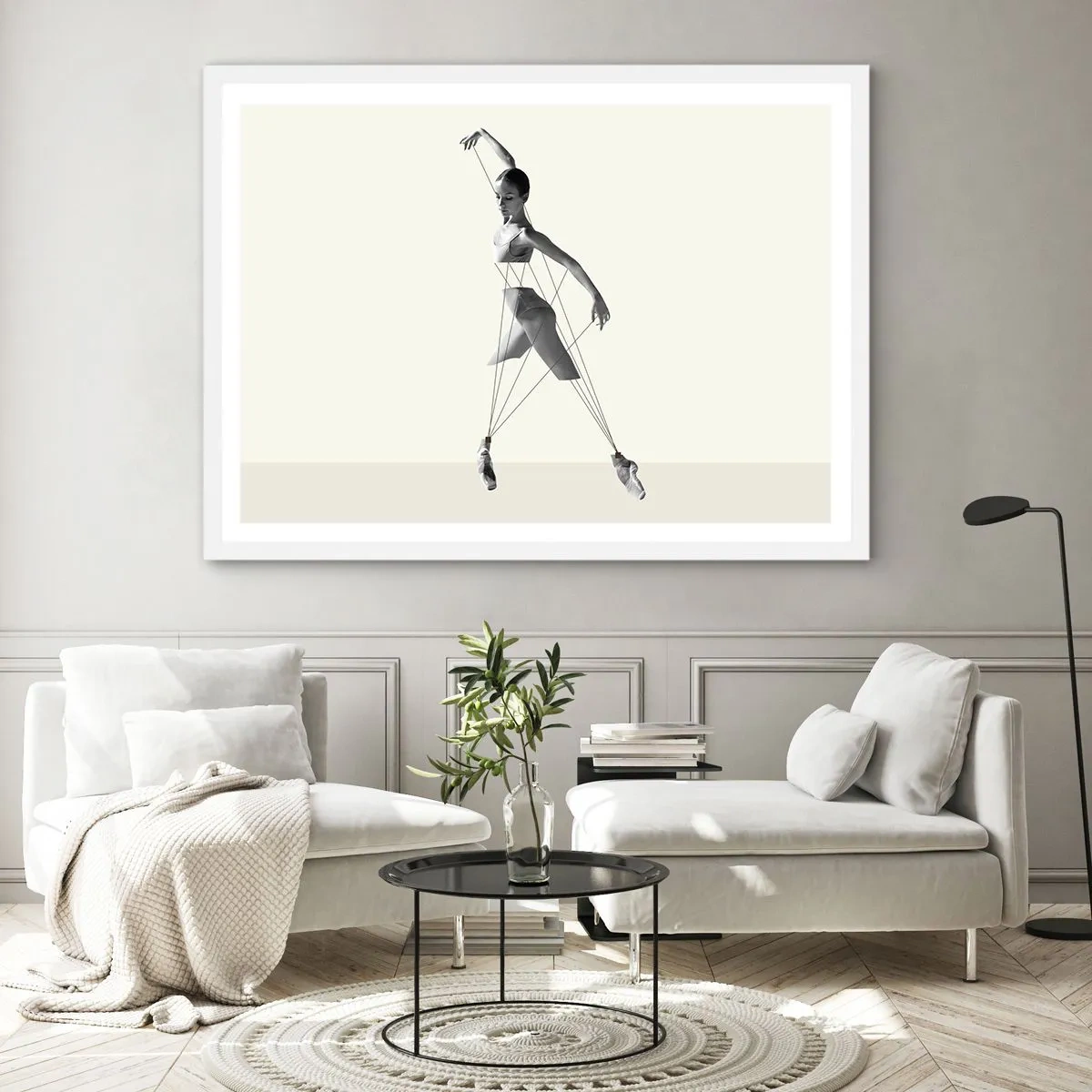 Plakat w białej ramie - W teatrze świata - 100x70 cm