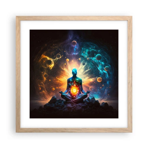 Plakat w ramie jasny dąb - Kosmiczny spokój - 40x40 cm