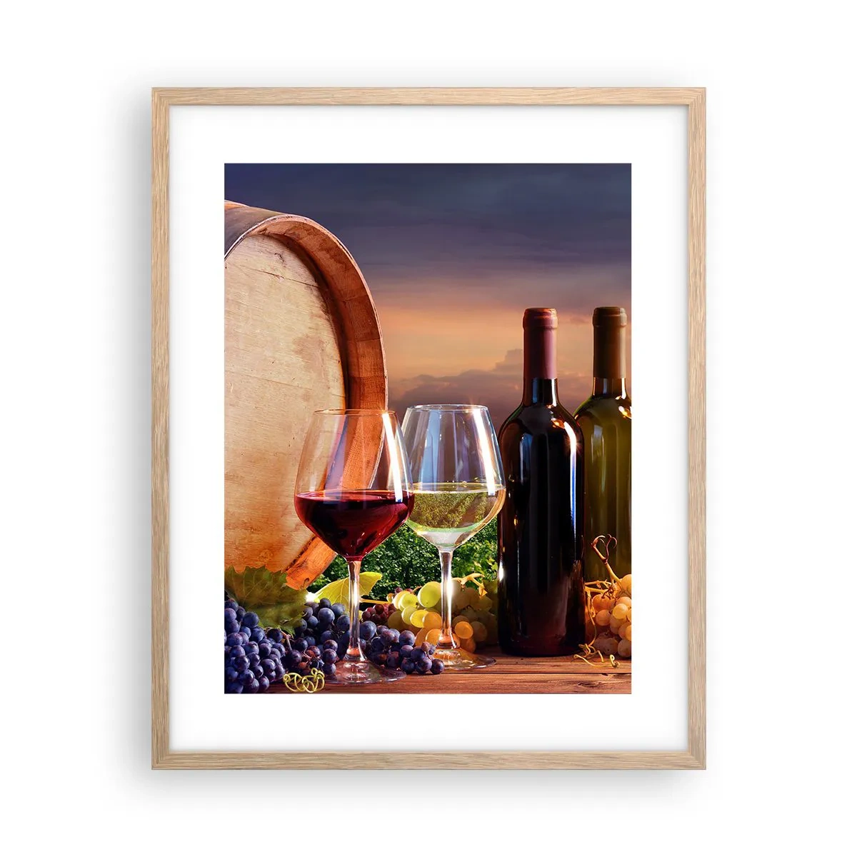 Plakat w ramie jasny dąb - Tu życie ma smak - 40x50 cm