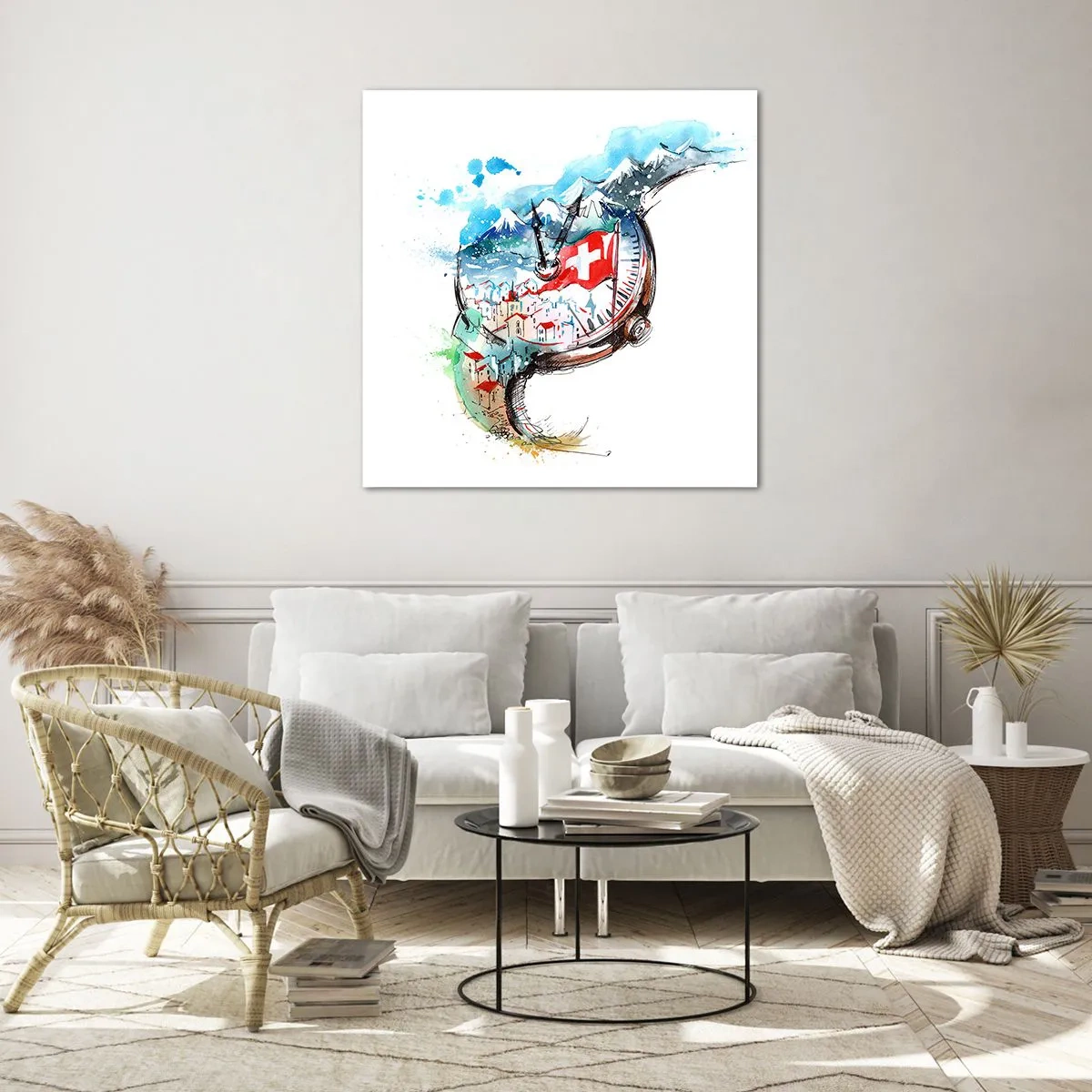 Obraz na szkle - Duch Szwajcarii - 60x60 cm