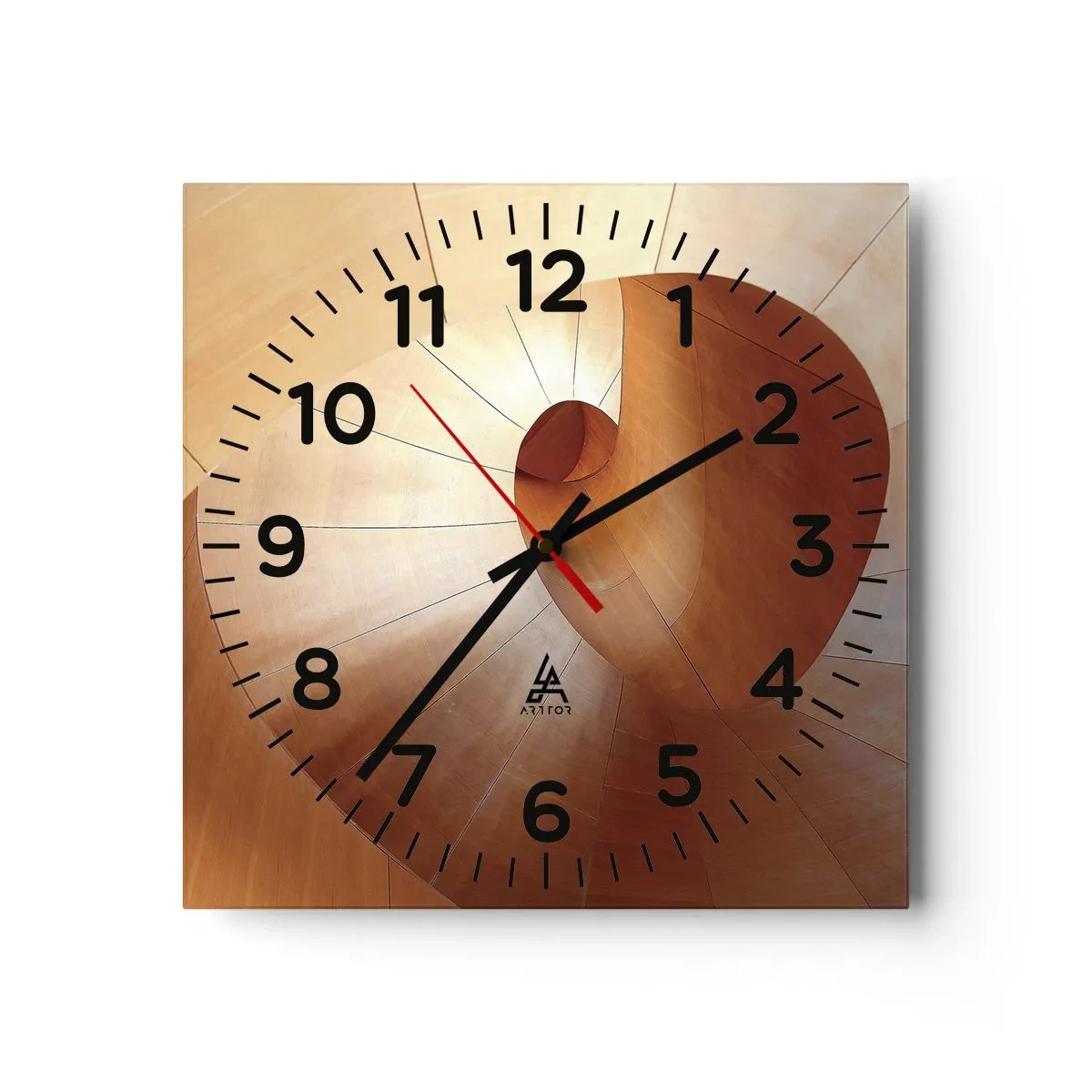 Zegar ścienny - Architektoniczna serpentyna - 40x40 cm