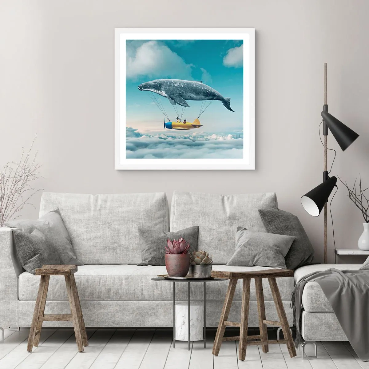 Plakat w białej ramie - Dlaczego nie? - 40x40 cm