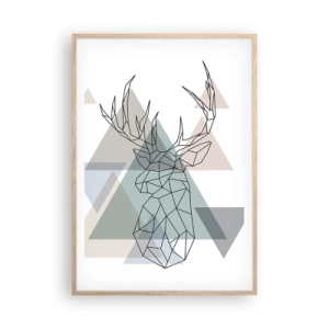 Plakat w ramie jasny dąb - W geometrycznym lesie - 70x100 cm