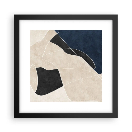 Plakat w czarnej ramie - Kompozycja abstrakcyjna – kontrast barw - 30x30 cm