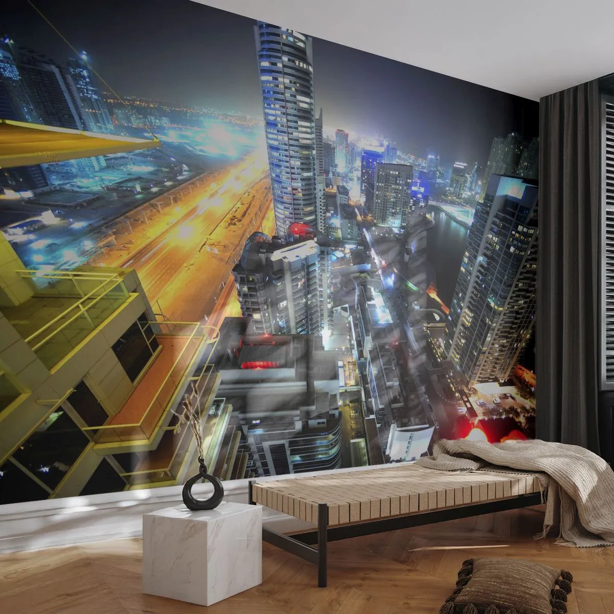 Fototapeta Premium Canvas - Cud na pustyni - Miasto, Dubaj, Architektura - 250x175 cm