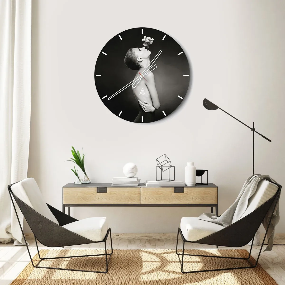 Zegar ścienny - Ekscentryczna elegancja - 40x40 cm