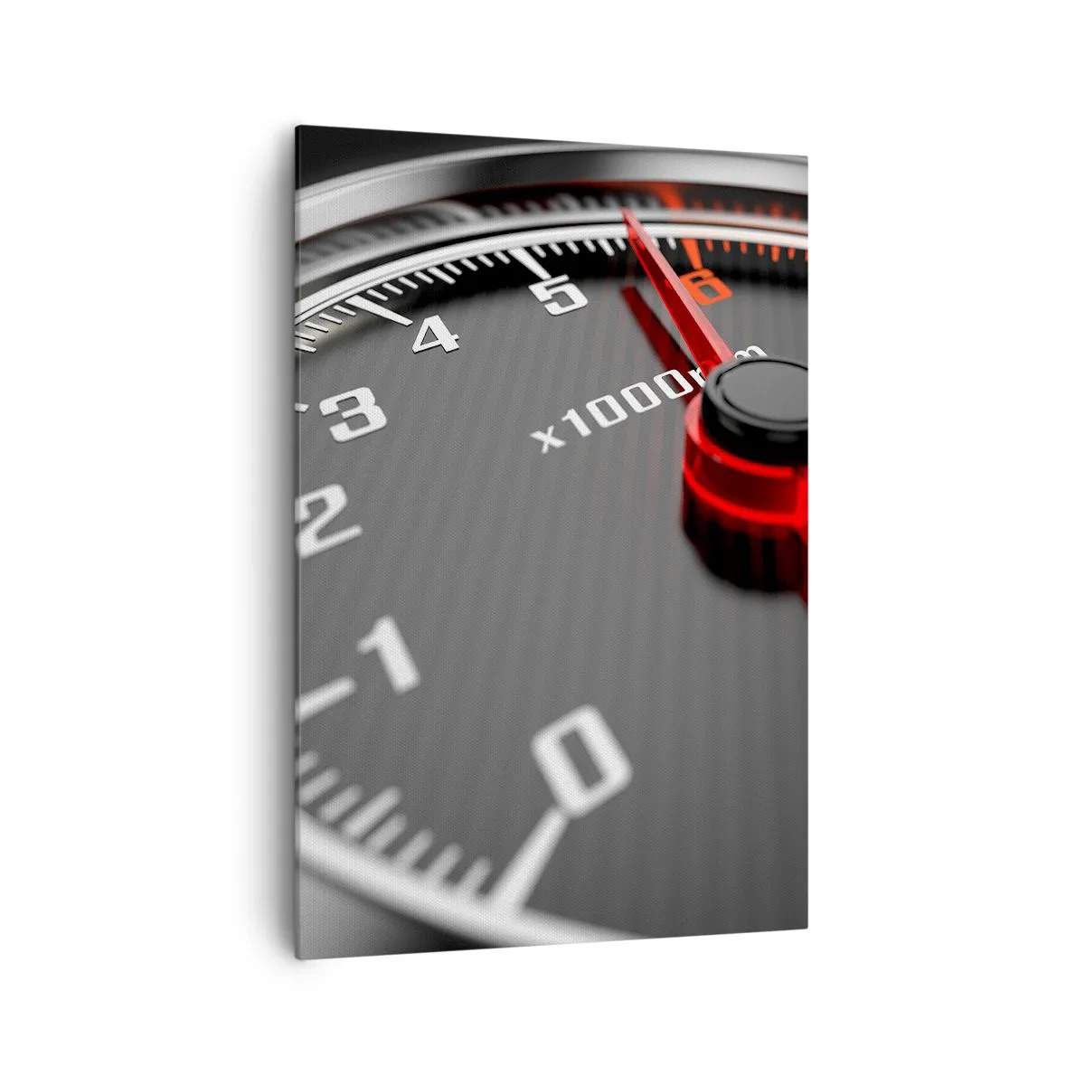Obraz na płótnie - Zbliżenie na obrotomierz z czerwoną wskazówką - 70x100cm - Gaz do dechy - Nowoczesna dekoracja ścienna do salonu i sypialni ARTTOR