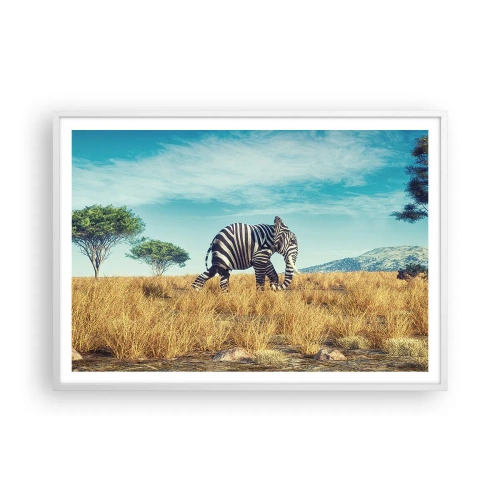 Plakat w białej ramie - Szarość już niemodna - 100x70 cm