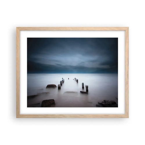 Plakat w ramie jasny dąb - Zamyślone jezioro - 50x40 cm