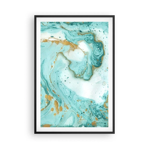 Plakat w czarnej ramie - Pod wielką falą z epoki Edo - 61x91 cm