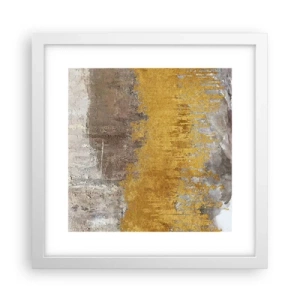 Plakat w białej ramie - Złocisty podmuch - 30x30 cm