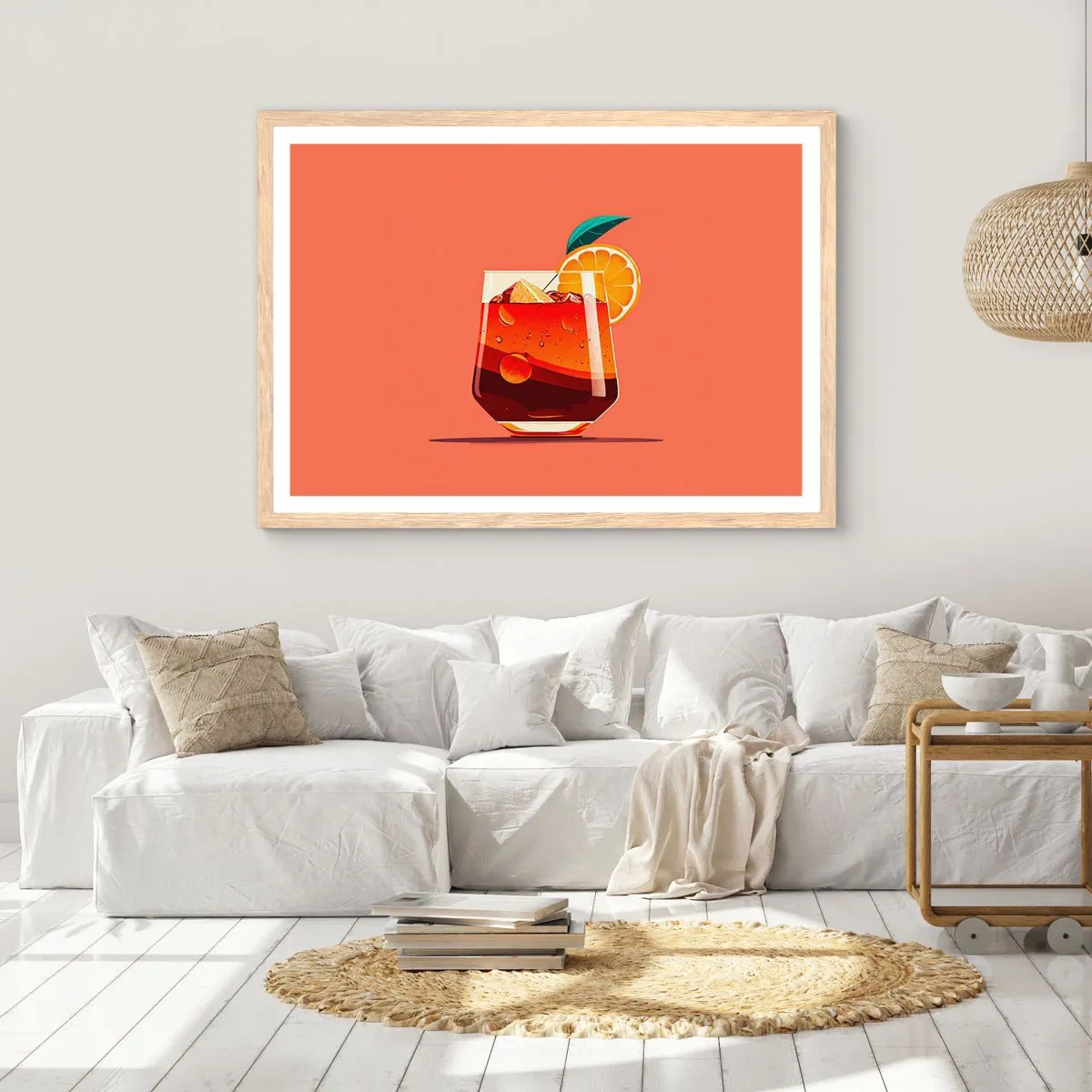 Plakat w ramie jasny dąb - Letnie orzeźwienie - 50x40 cm