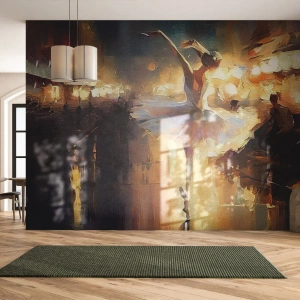 Fototapeta Standard Eco - Balerina tańcząca na tle rozświetlonej ulicy - 100x70cm - Cud na ulicy - Nowoczesna dekoracja ścienna do salonu i sypialni ARTTOR