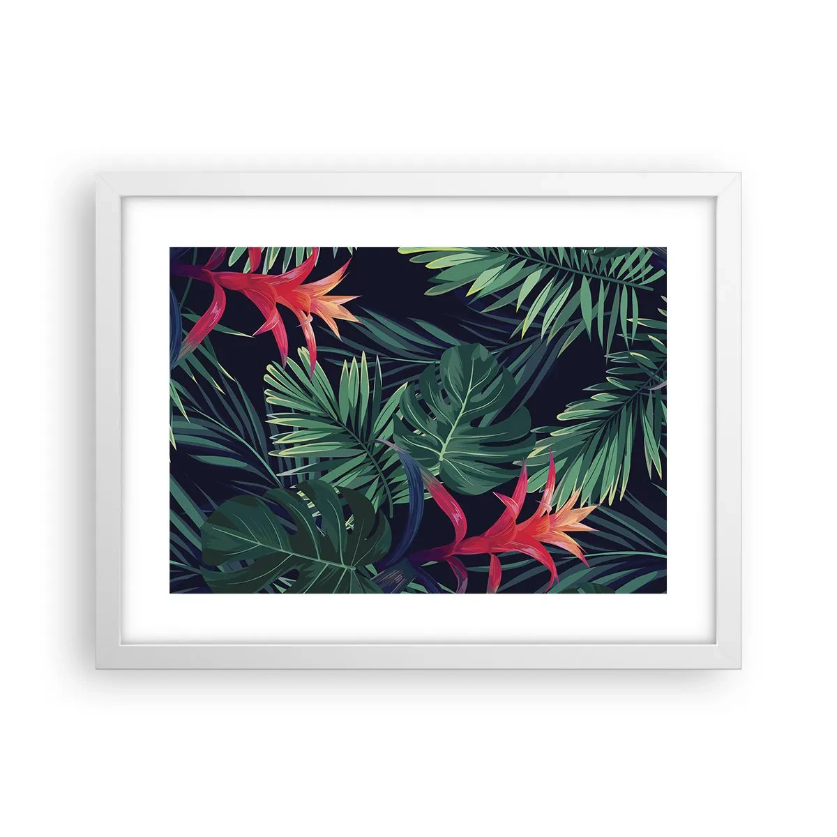 Plakat w białej ramie - Zapłonąć w zieleni - 40x30 cm