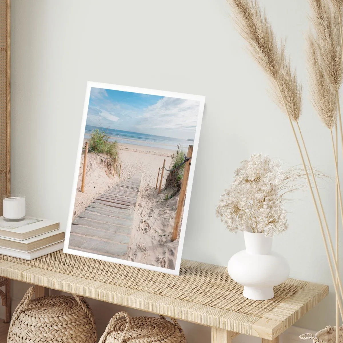 Plakat - Ścieżka na plażę z widokiem na morze - 50x70cm - Po horyzont - Nowoczesna dekoracja ścienna do salonu, kuchni i sypialni ARTTOR